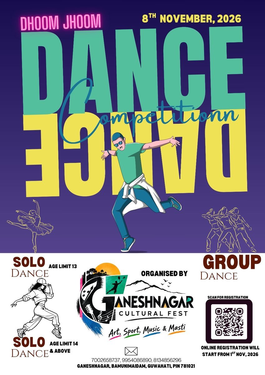 Dhoom Jhoom dance competition poster, 8 November 2026
